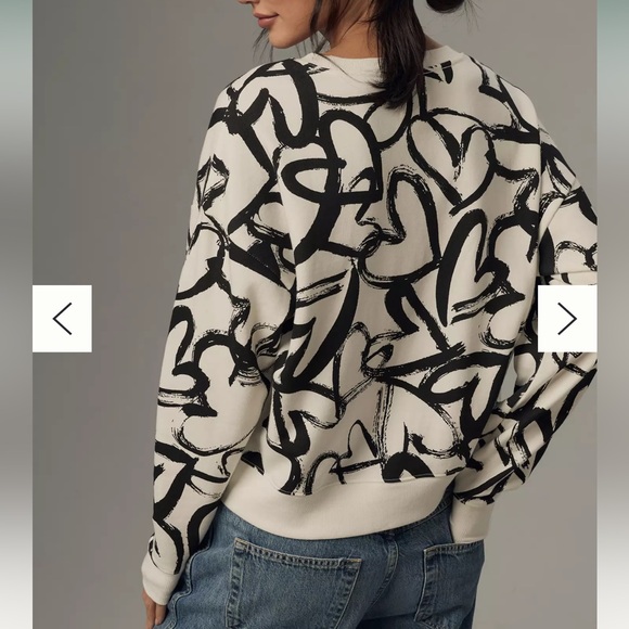 Anthropologie Maeve Heart Printed Sweater - Picture 5 of 8